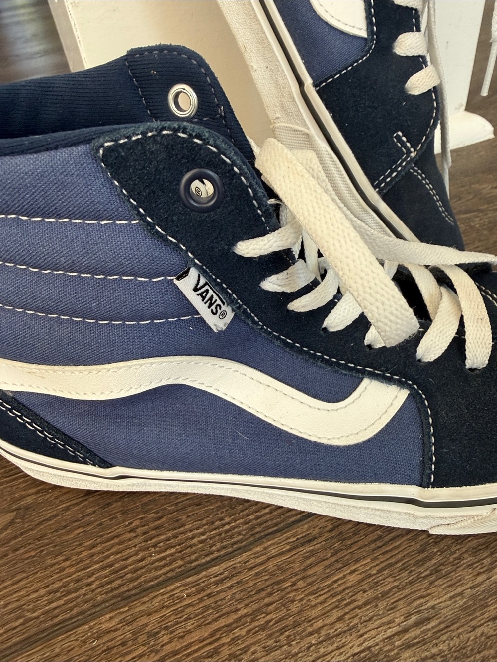 Vans Mens Two-Tone Blue Sk8-Hi High-Top Sneakers 8 - Picture 3 of 9